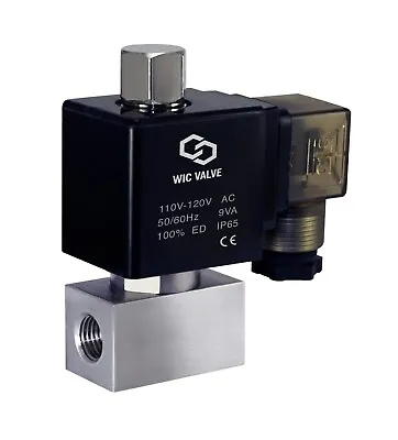 1/4  Inch Normally Open Stainless High Pressure 870 PSI Solenoid Valve 110V AC • $154.99