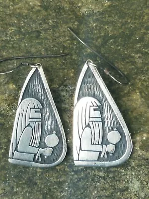 NEW /Vntg Sterling Kachina Overlay Earrings Greg Naseyouma Master Hopi Slvrsmth • $215