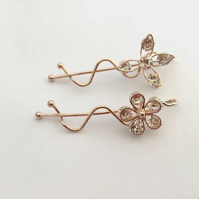 £2.99 • Buy Diamante Hair Grip.Bobby Pin.Slide.Grip.Gold Plated.Bridal.Wedding.