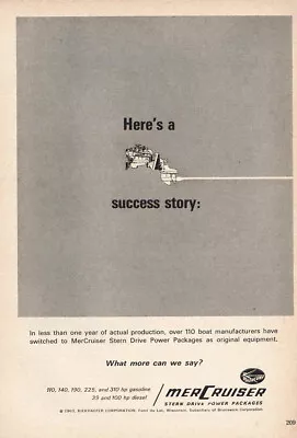 1963 MerCruiser: Success Story Vintage Print Ad • $7.25