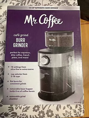 Mr. Coffee Burr Coffee Grinder Automatic Grinder With 18 Presets  • $40