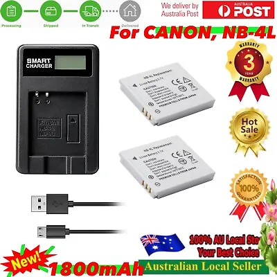 2 Battery +Charger For Canon IXUS 110 IS 120 IS I I7 Zoom 130 115 HS 220  230 HS • $36.98