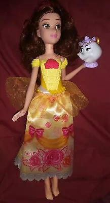 Disney Princess Shimmering Song Belle Musical Fashion Doll Toy With Mrs Potts • $9.99