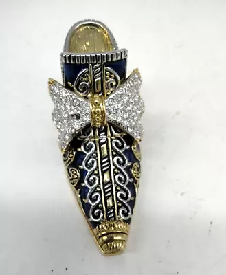 Enameled Crystal Bejeweled Ladies High Heel Shoe Magnetic Trinket Box • $19.99