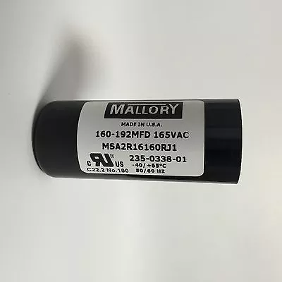 160-192uf MSA2R16160R Mallory Motor Start Capacitor 165VAC Suit 240VAC Motors • $40