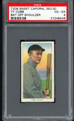 1909-11 T206 T 206 Ty Cobb Tigers Bat Off Shoulder Psa 4 Vg-ex 498973 (kycards) • $7795