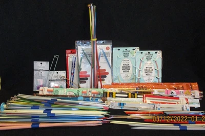 $39.99 • Buy Vintage Large Lot 83 Pc X51 Pr Knitting Needles X15 Crochet Hooks + 5 Extras Nos