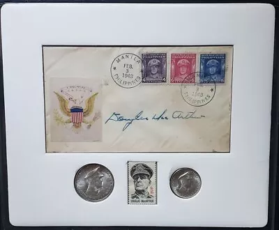 Douglas MacArthur Signature Stamps Coins & 1948 Cancelled Envelope • $1250