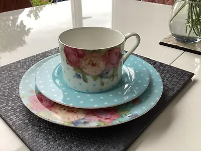 Maxwell WILLIAMS Bone China Cup Plate & Saucer Blooming Spots  With Roses A48 • £8