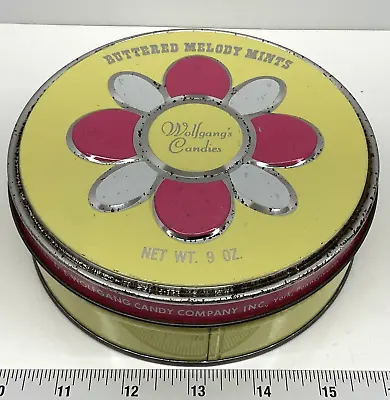 Vintage Wolfgang's Candies 9 Oz. Tin Buttered Melody Mints York PA • $5