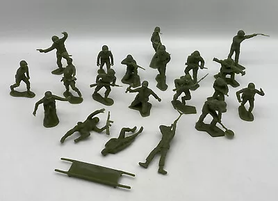 Vintage Marx Navarone Playset Green Soldiers Lot Of 20 And Stretcher HTF Figures • $93