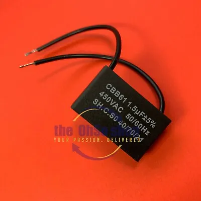 CBB61 AC450V 1.5μF UF Wired Motor Run Capacitor For Air Conditioning Conditioner • £3.59