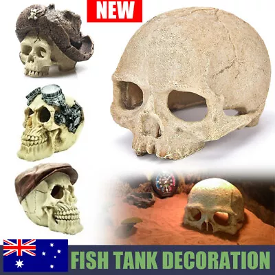 Artificial Fake Skull Head Bone Aquarium Ornament Fish Tank Decoration • $12.05