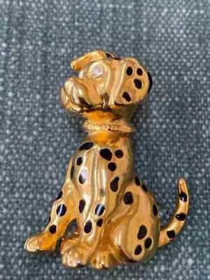 Vintage 3-dimensional Gold Plated Dalmation Dog Pin/brooch - Costume Jewelry • $25.99