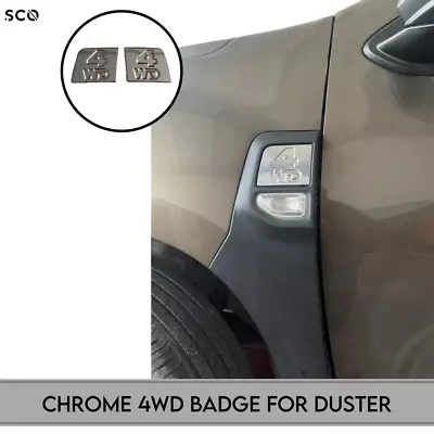 Chrome 4WD Badge For Dacia Duster For Renault Duster 2Pcs Steel 2018-2022 • $19.99