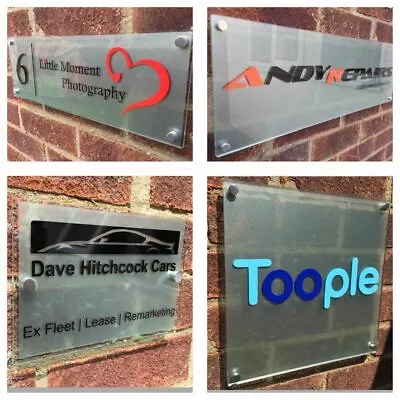 Commercial Office Glass Effect Acrylic Business Signs Company Stand Off Display • £24.99