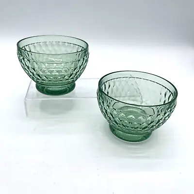 Villeroy Boch  Boston Green Crystal Fruit Dessert Bowls - Set Of 2 EUC • $21.97