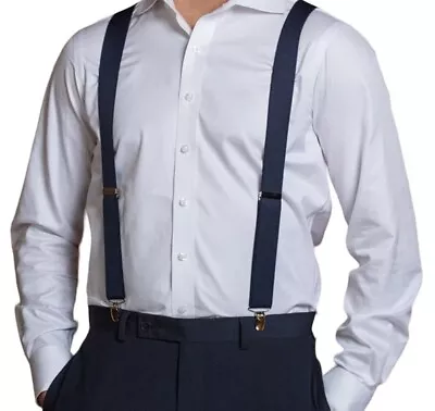 Jackster Suspenders X-back Adjustable With Strong Jumbo Clips 1  Wide • $15.95