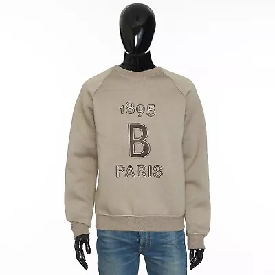 BERLUTI 1295$ Crewneck Sweater With Leather Logo Embroidery In Light Taupe • $766.50