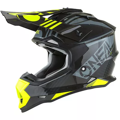 ONEAL 2022 2 SERIES RUSH GREY / NEON YELLOW KIDS MX HELMET ON0200322 Size Medium • $124.99