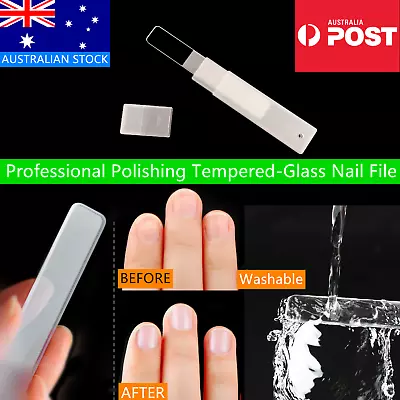 Tempered Glass Nail File Nail Polishing Crystal Clear Professional NEW Washable • $6.95