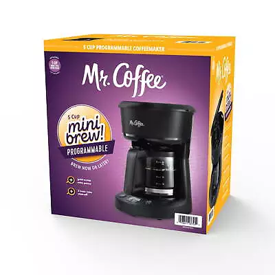 Mr. Coffee 5-Cup Programmable Coffee Maker 25 Oz. Mini Brew Black • $24.88