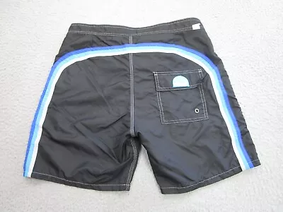 Sundek Shorts Mens 31 Black Blue Swim Trunks Lined Mesh Net Above Knee Rainbow • $44.99