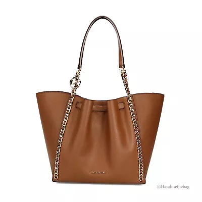 Michael Kors Mina Large Luggage Leather Belted Chain Inlay Tote Bag • $145