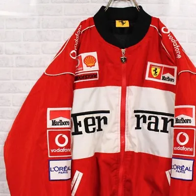 Ferrari Marlboro Embroidery Racing Jacket Size:XL LL Blouson F-1 Red X White Jap • $350