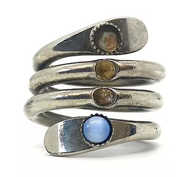 Men's Sterling Silver Statement Ring Vintage Unpolished Size 7 • $82