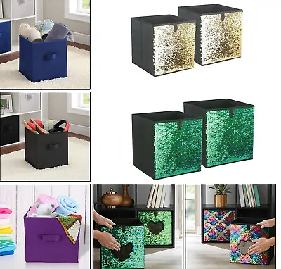 £3.20 • Buy Foldable Storage Boxes Collapsible Box Boxes Home Clothes Organizer Fabric Cube