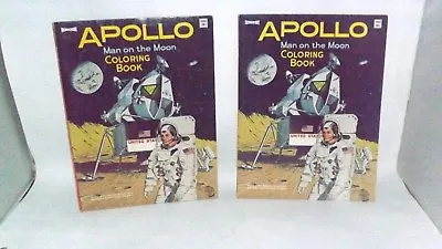2 Vintage Apollo Man On The Moon Coloring Books. - Colored In / Marker & Crayons • $11.95