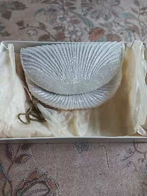 Vintage White Beaded Dyeables Vintage Antique Handbag • $25