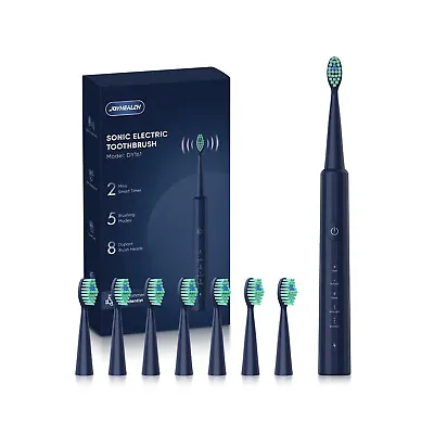 Sonic Electric Toothbrush USB Rechargeable W/8 Brush Heads 5 Modes Smart Timer  • $26.59