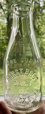 $69.99 • Buy 1930s 1940s ROANOKE, VA, GARST BROTHERS DAIRY QUART SLUG PLATE MILK BOTTLE