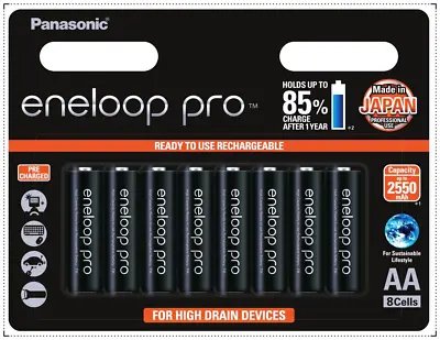 8x Eneloop Pro 2550mAh Rechargeable AA Battery MADE IN JAPAN (AU) • $49.50