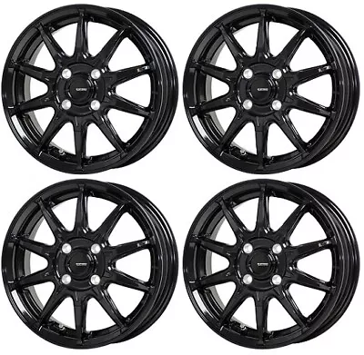 4x G.SPEED G05 12x3.5 +42 4x100 MBK Black Light Track Rims Kei Tora Wheels JDM • $329.65