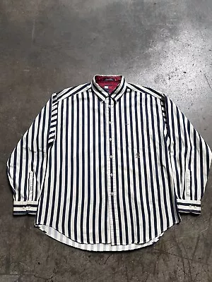 Vintage Tommy Hilfiger Button Down Long Sleeve USA Flag Mens XL 90s • $30