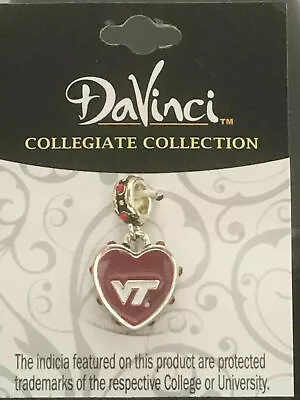 Virginia Tech Hokies College ACC NCAA Heart Charm Fan Gift Jewelry • $7.29