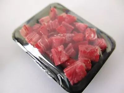 Dollhouse Miniature Food Raw Steak Beef Meat Cubes Cuts Supermarket Pack 16725 • $4.99