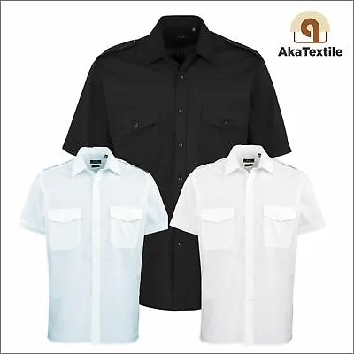 Premier Mens Short Sleeve Pilot Stylish Office Business Formal Shirt 14.5 -19  • £16.07