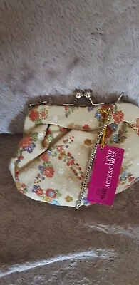 £20 • Buy Leko London Floral Fabric Clutch Evening Bag Handbag Wrist Chain Strap Turn Lock