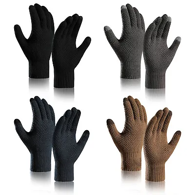 $9.99 • Buy Winter Warm Touch Screen Gloves Cable Knit Wool Fleece Lined  Texting Mittens
