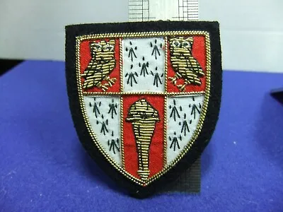 Badge Patch Cambridge Hughes Hall College Coat Arms University Wire Bullion  • £7.50