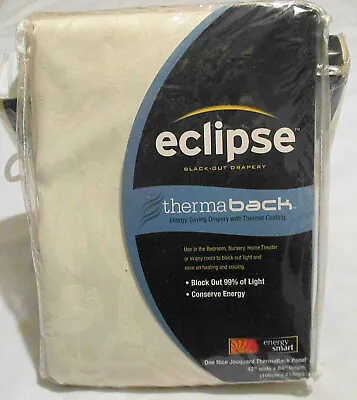 Eclipse Therma Back Jacquard Black-Out Drape 42  X 84  Natural/Cream (NIP) • $22.85