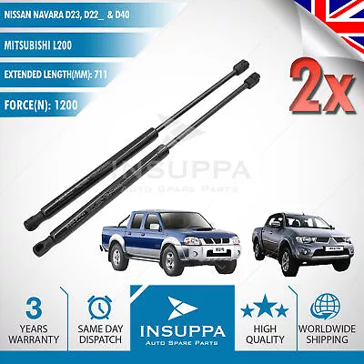 Gas Struts For Nissan Navara D22 23 40 Carryboy Hardtop 330mm 133N C1604464A • $66.55