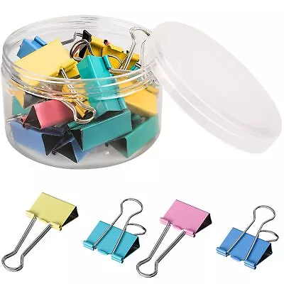 24PCS Medium Colored Binder Clips Metal Binder Paper Clips 4 Colors Mixed P... • $9.35