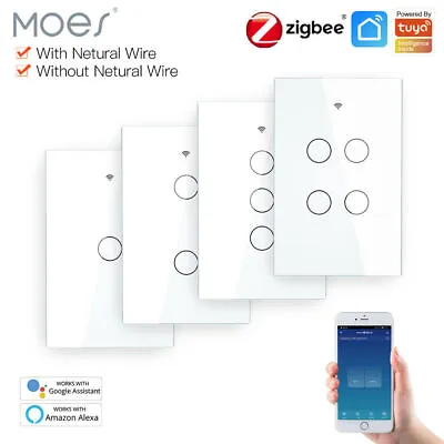 $32.99 • Buy MOES ZigBee Smart Light Switch Alexa Google Smart Life Requires Tuya ZigBee Hub