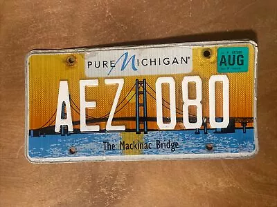 2016 Michigan License Plate Mackinac Bridge # AEZ 080 • $14.99