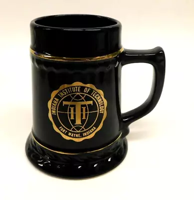 Vintage Indiana Institute Of Technology W.C. Bunting Co. Black Beer Stein/Mug  • $11.69